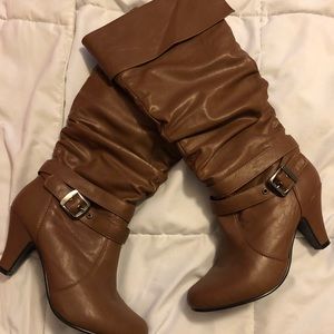 Brown Calf Scrunch Boots